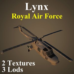 agustawestland lynx raf helicopter 3d model