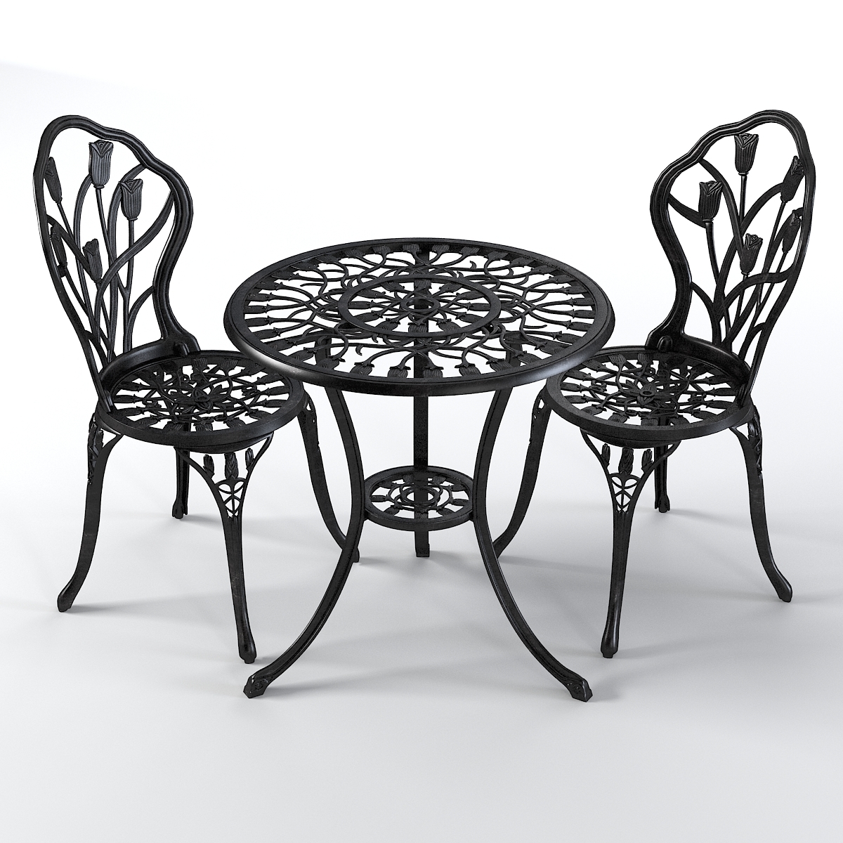 铁餐桌椅套装3d模型