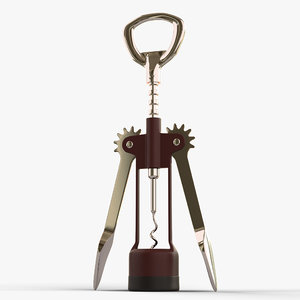 3d model corkscrew bottle opener