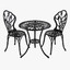 iron dining table chair 3d max