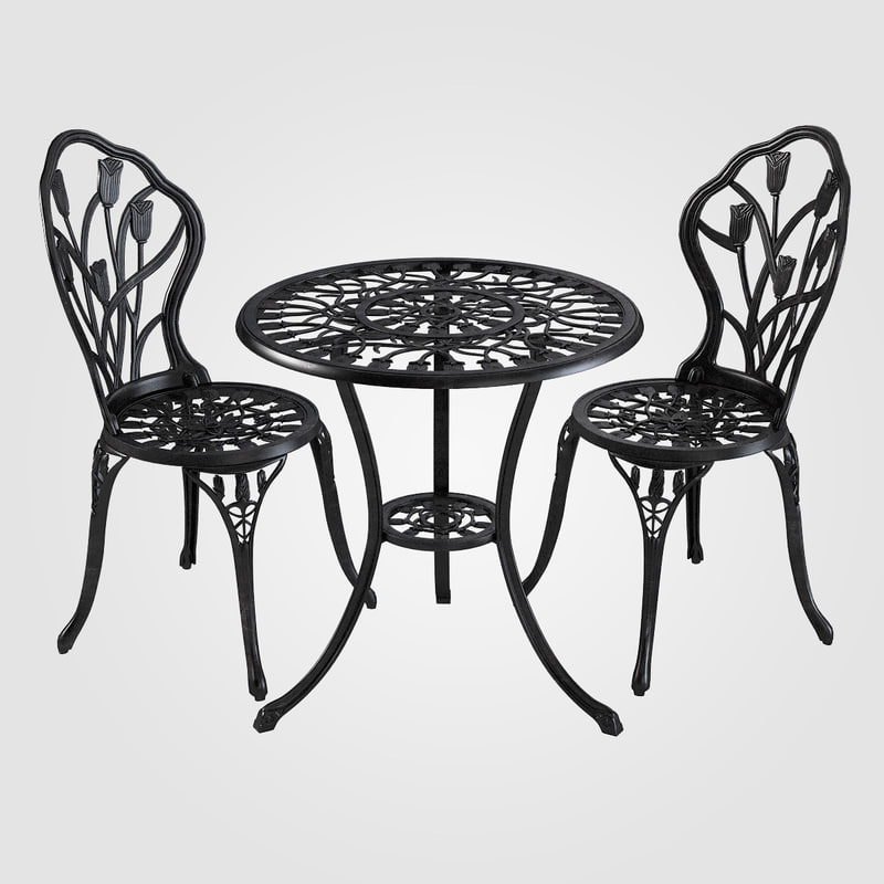 iron dining table chair 3d max