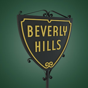 3d beverly hills sign model