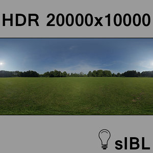 Park in summer with a few clouds