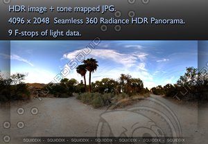 DESERT DIRT ROAD AT SUNSET 360 HDR PANORAMA #259