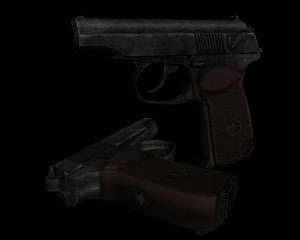 3d model pistol makarov gun