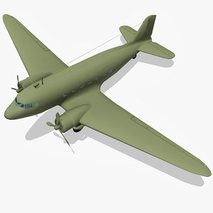 3d li-2 dc-3 aircraft
