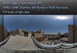 CITY HIGHRISE ROOF TOP DAY 1 360 HDR PANORAMA # 238