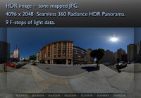 CITY STREET DAYTIME NO TRAFFIC 360 HDR PANORAMA #250