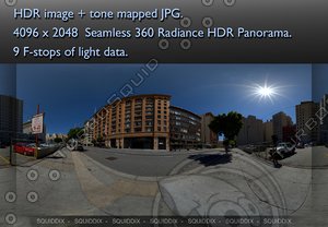 CITY STREET DAYTIME NO TRAFFIC 360 HDR PANORAMA #250