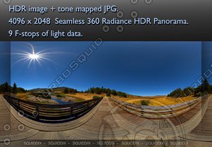 MIDDLE OF EMPTY AFTERNOON WOODEN BRIDGE UP IN THE MOUNTAINS 360 HDR PANORAMA #424
