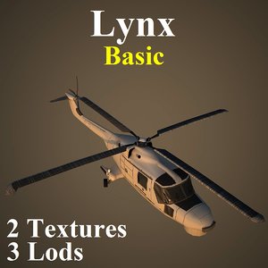 agustawestland lynx basic helicopter 3d model
