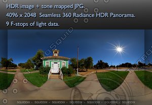 QUAINT SMALL  COUNTRY SCHOOL BUILDING 360 HDR PANORAMA #427