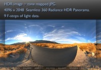 DESERT ROADSIDE AT SUNSET 360 HDR PANORAMA #258