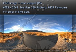 DESERT ROADSIDE AT SUNSET 360 HDR PANORAMA #258