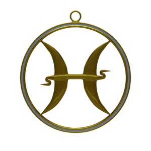 3d zodiac pisces symbol model