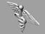 medical caduceus symbol 3d model