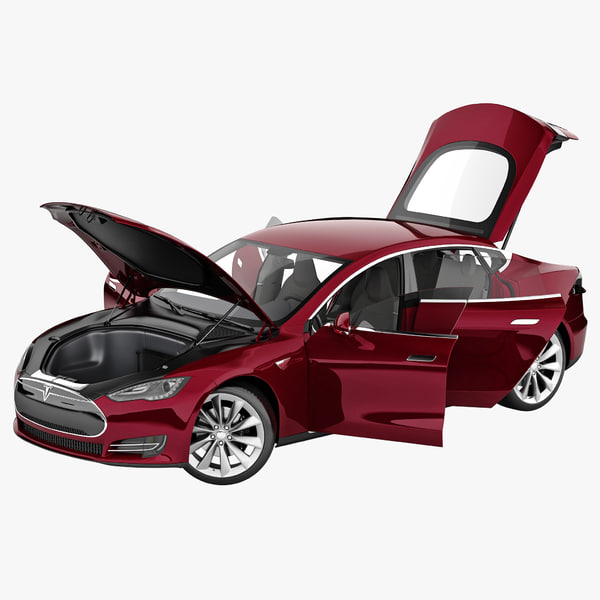 tesla s 2014 rigged car 3d model