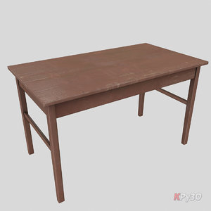 3d model table old wooden