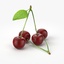 realistic cherries real fruit 3d model