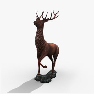 3d stag statue model