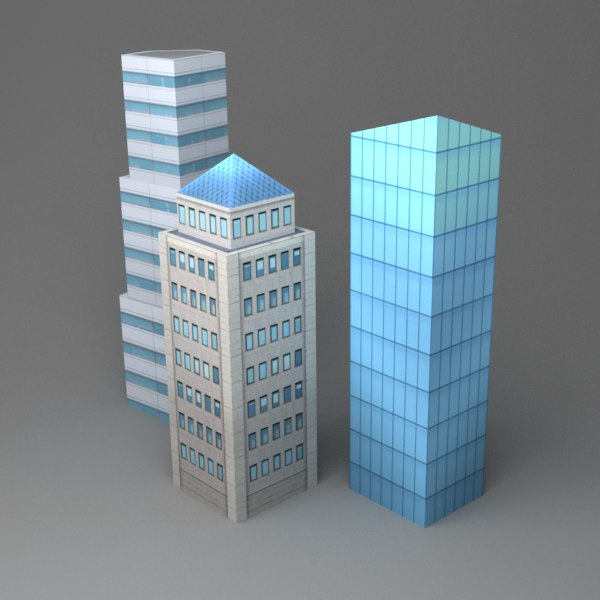 3d set skyscrapers model