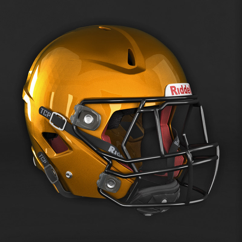 american football helmet riddell 3d model