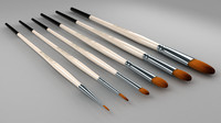 art brush set 3d model
