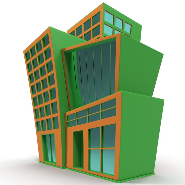 cartoon building 3d max