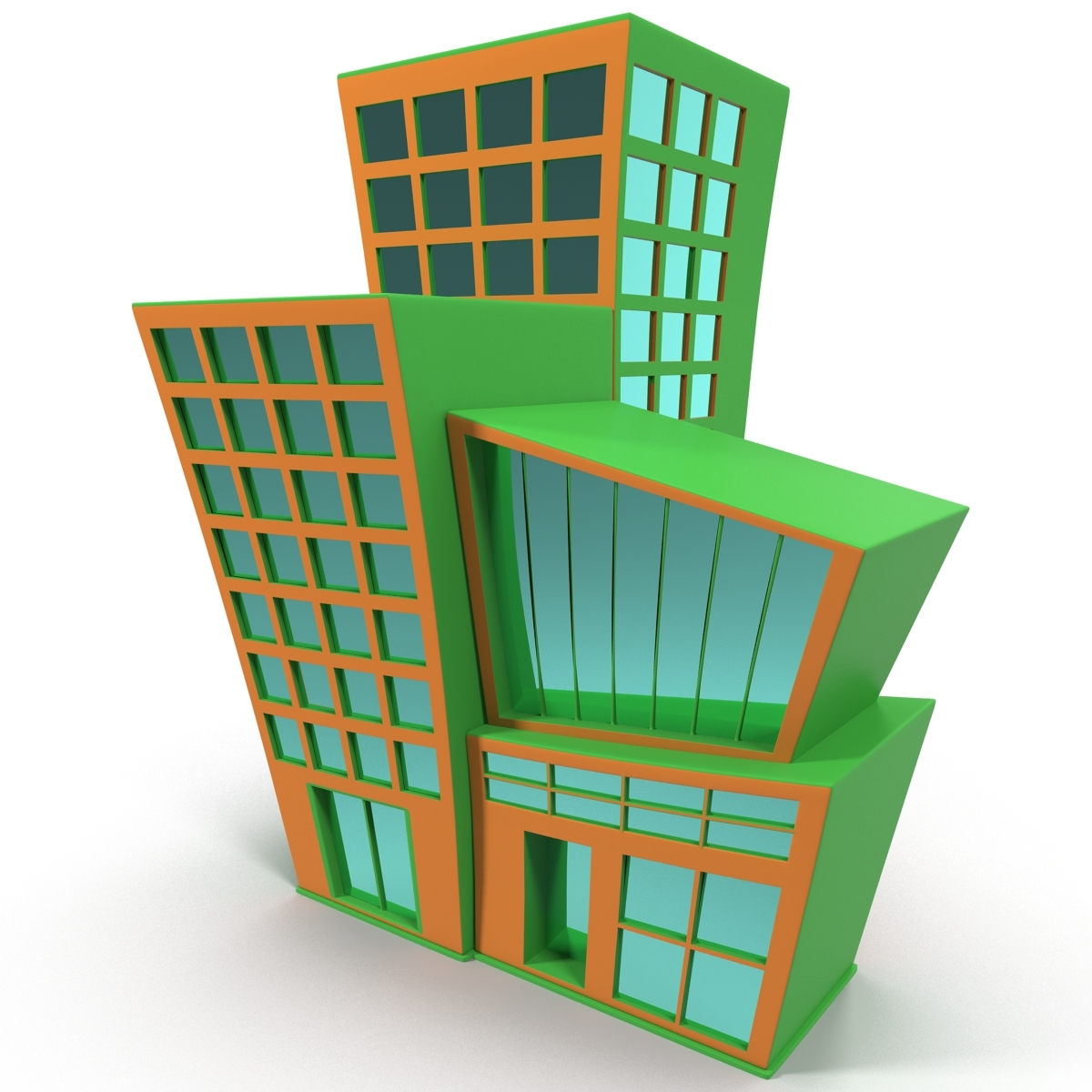 cartoon building 3d max