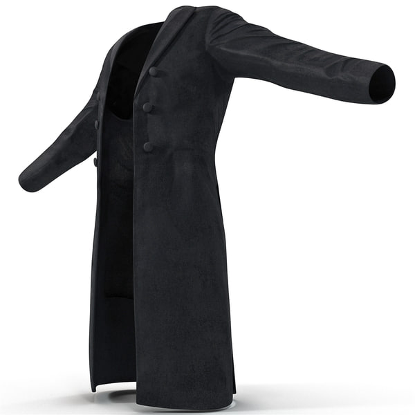 3d mens black coat model