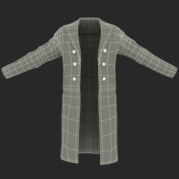 3d mens black coat model