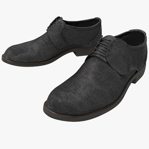 mens black shoes 3d model