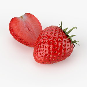 realistic strawberry real 3d model
