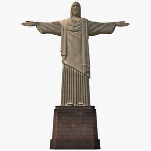 3dsmax cristo redentor low-poly