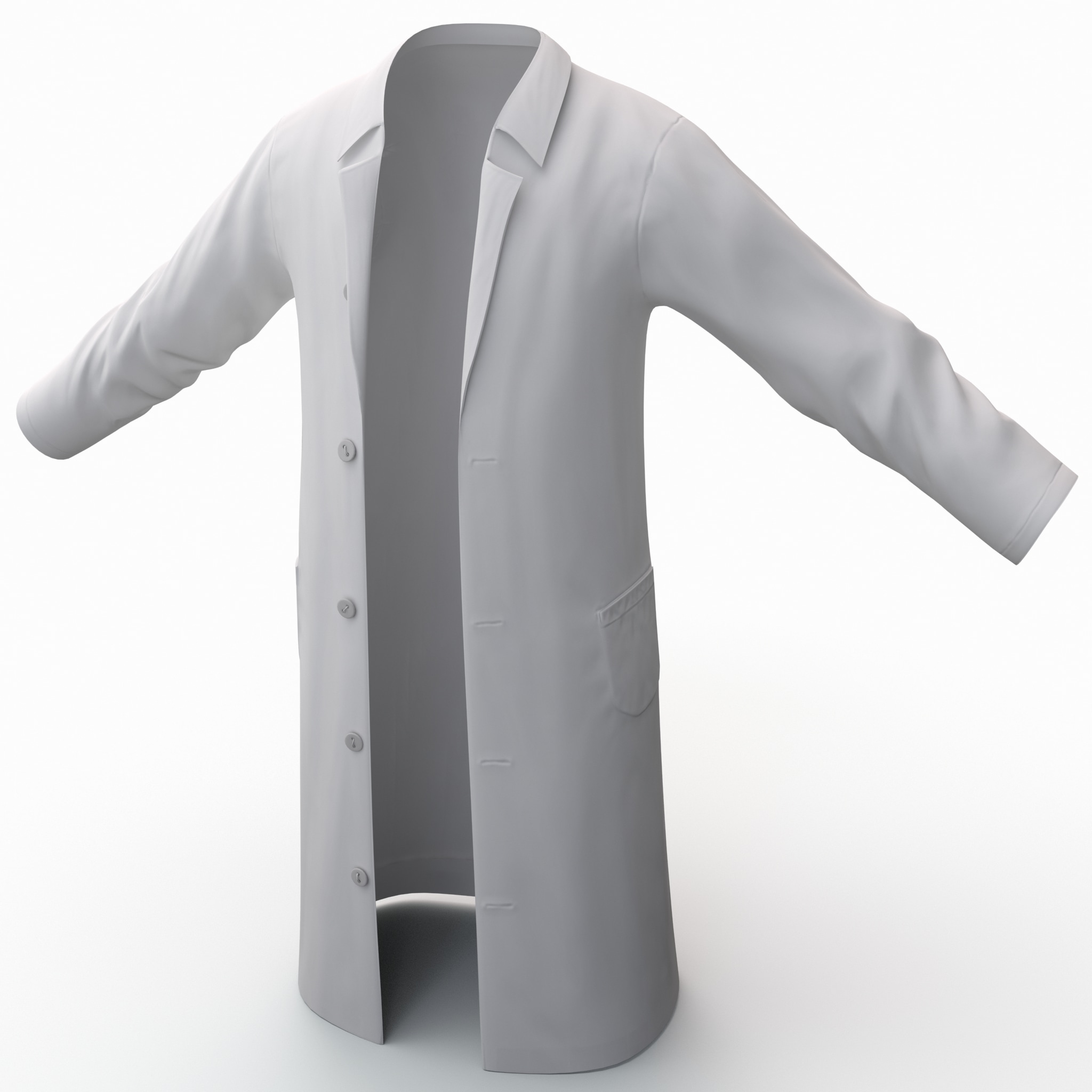 white lab coat 2 3d model