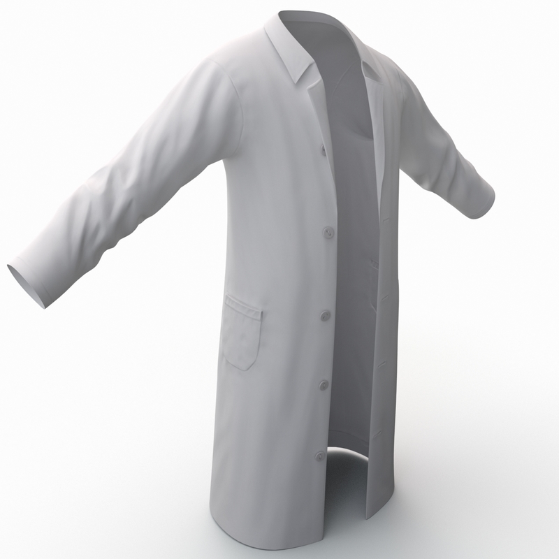 white lab coat 2 3d model