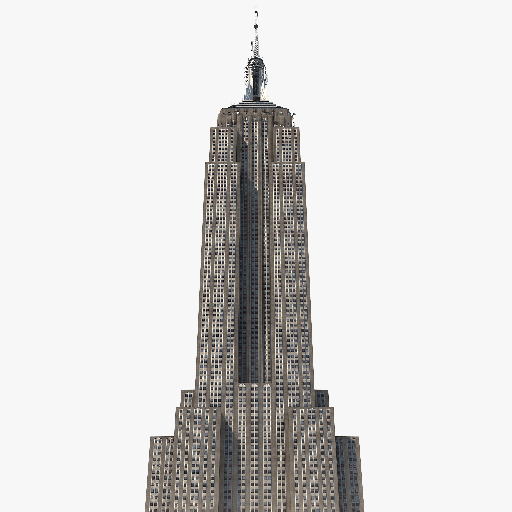 3d empire state building low-poly model