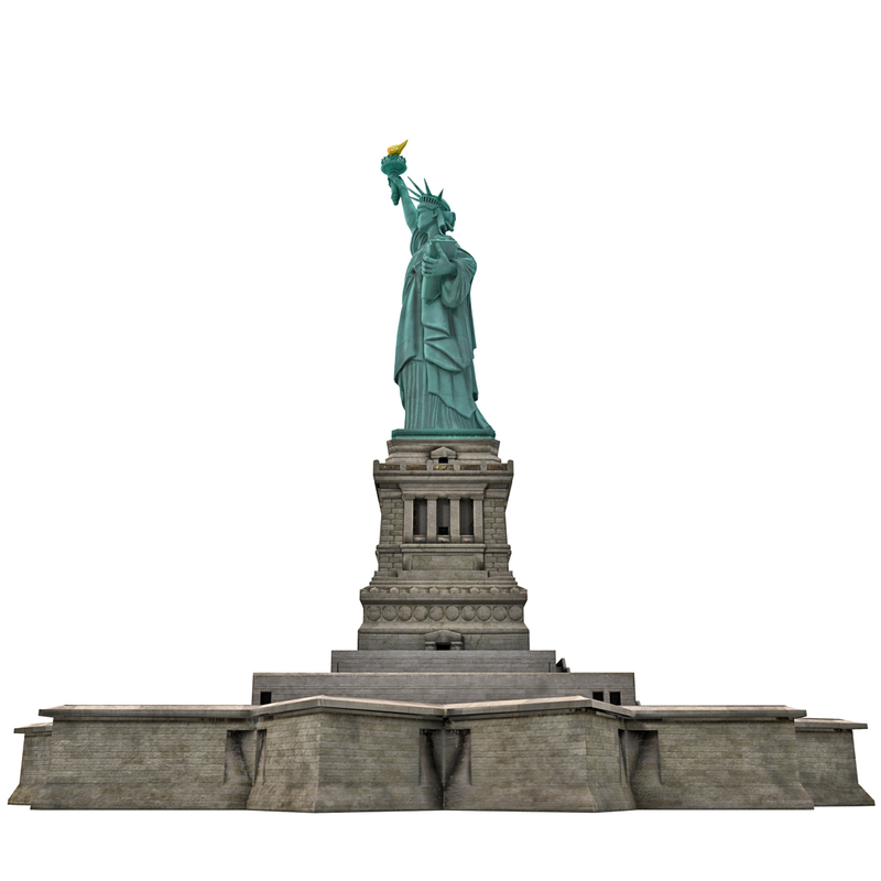 3d statue liberty low-poly model