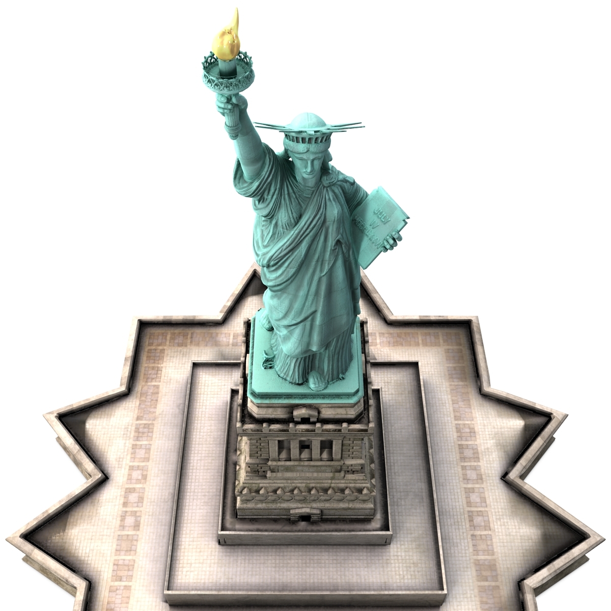 statue of liberty 3d model low poly