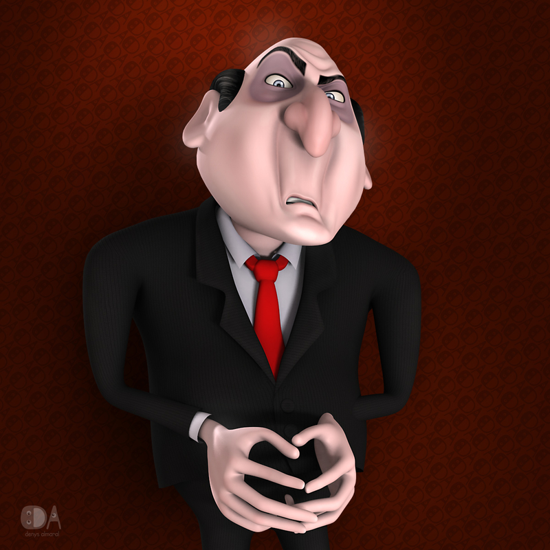 Rigged Cartoon Evil Businessman D Max