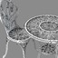 iron dining table chair 3d max