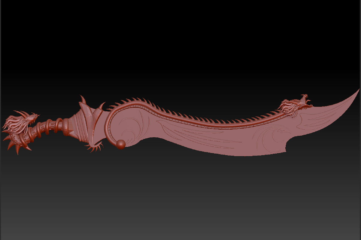 3d model fantasy dragon sword