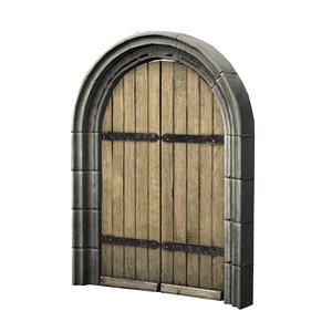 arched double door 3d obj
