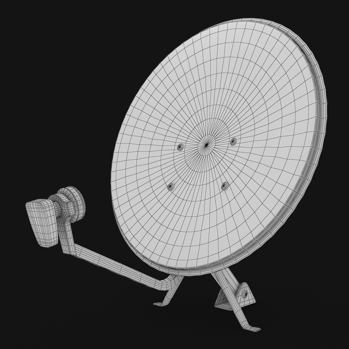 3d model realistic home satellite dish