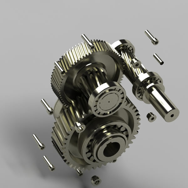 3d model motor gear set