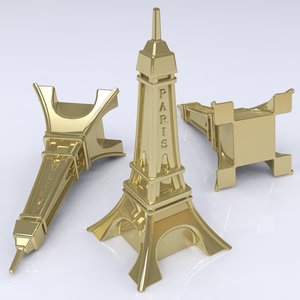 3ds metal eiffel tower figure
