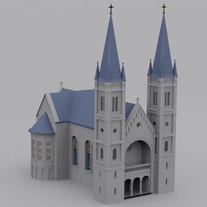 christian catholic church 3d model