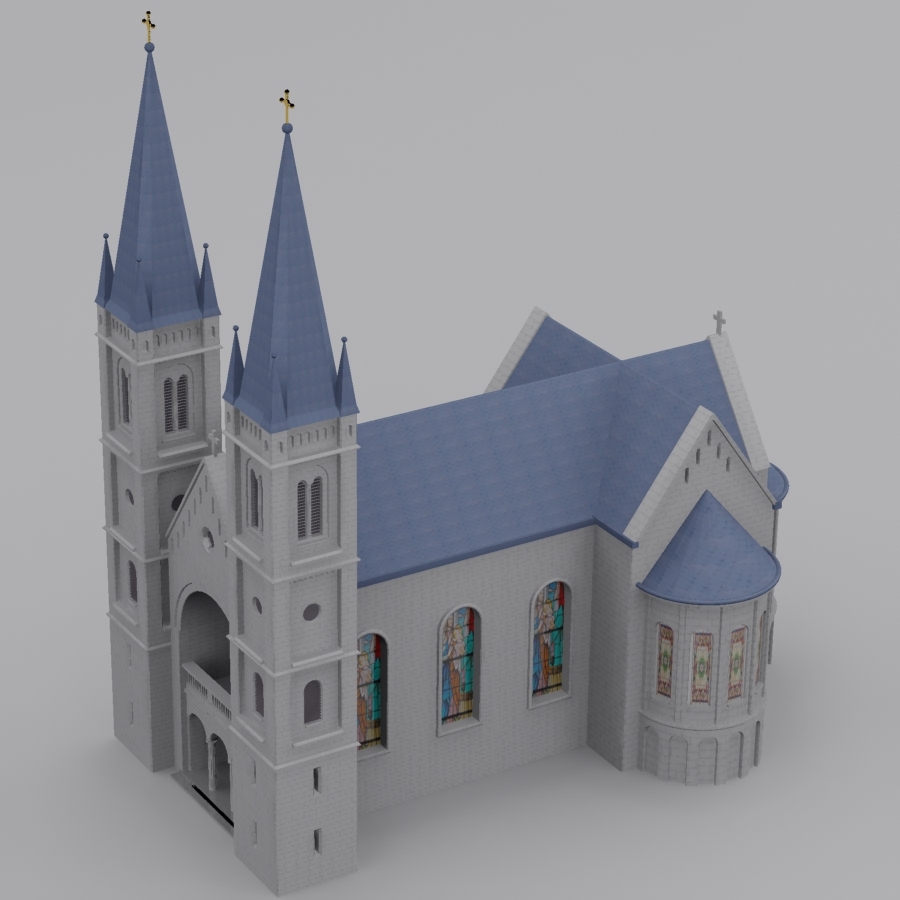 christian catholic church 3d model