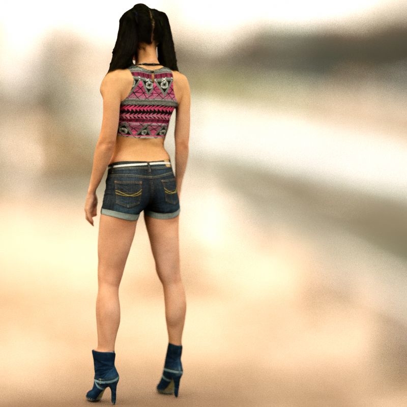 3d 6 photorealistic girls model