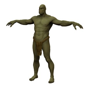 free orc man human 3d model